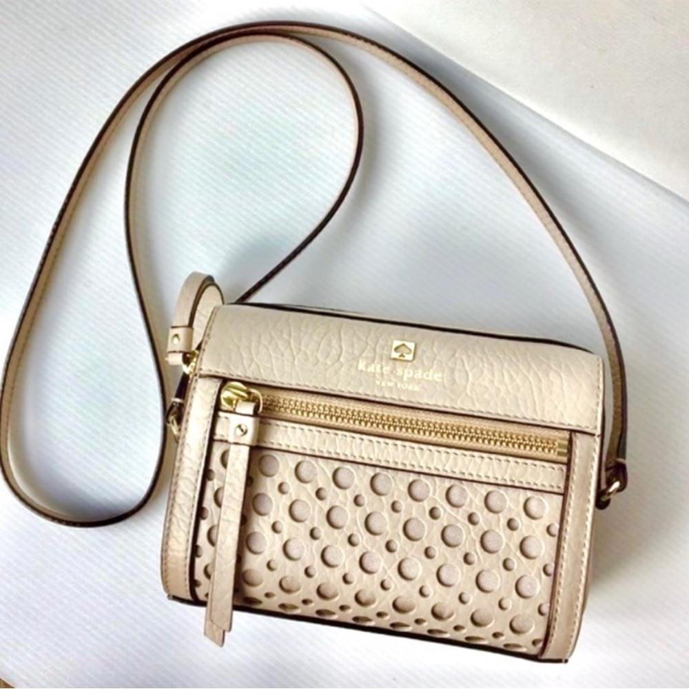 Kate Spade NWOT Cream Perri Lane Bubbles LooLoo Shoulder Bag/Crossbody Neutral